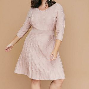 NWT Lane Bryant Dusty Rose/Mauve Fit & Flare Sweater Dress 18/20